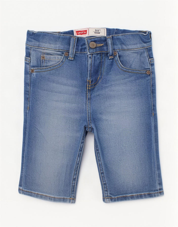 Pantaloni scurți Levi's Boys 511 Slim Denim 7-8 ani W22 Bumbac albastru