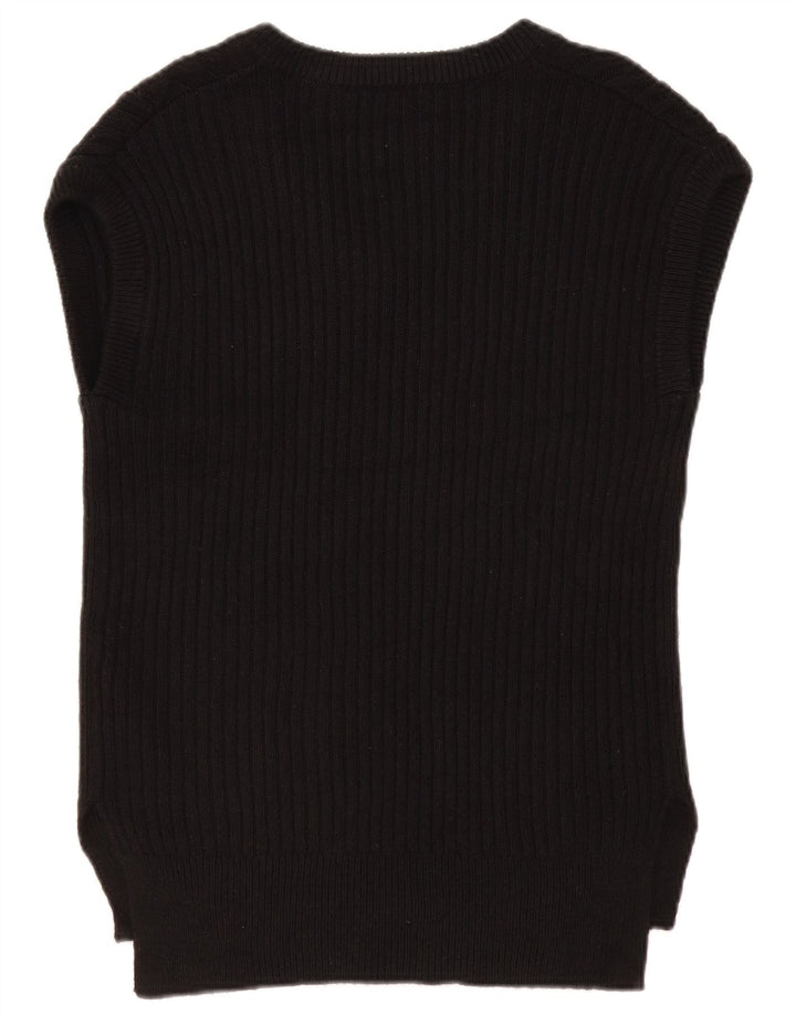 MARKS & SPENCER Vestă supradimensionată pentru femei UK 10 Bumbac negru mic