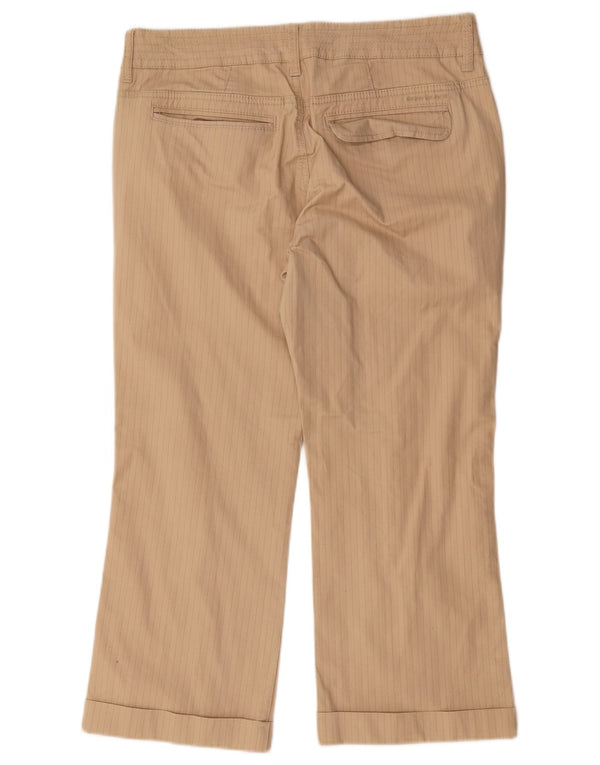 Dkny Pantaloni tăiați pentru femei US 10 Large W32 L25 Beige Pinstripe Bumbac