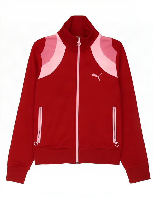 Jachetă de trening Puma pentru femei UK 12, roșu mediu, poliester color bloc