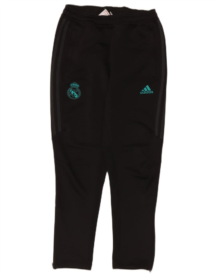 Pantaloni de trening ADIDAS Real Madrid pentru baieti 11-12 ani poliester negru