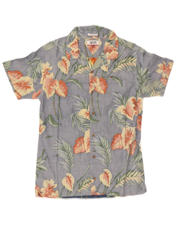 Cămașă cu mânecă scurtă pentru bărbați Tommy Hilfiger, cu croiala normală, XS, albastru, floral, hawaian