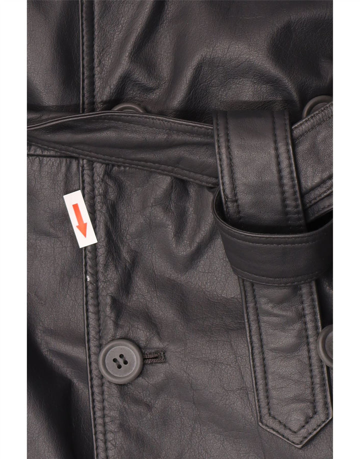 Palton Machiavelli din piele pentru bărbați IT 48 din piele gri medie