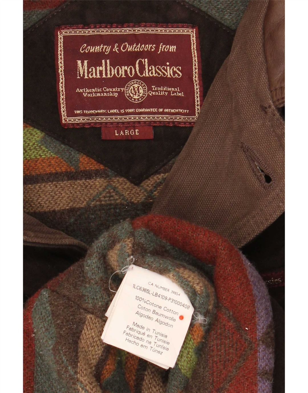 Jachetă Marlboro Classics pentru bărbați, UK 40, mare, maro, bumbac