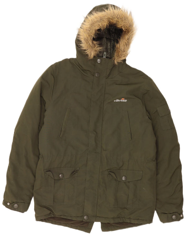 Jachetă parka cu glugă pentru bărbați Ellesse UK 38 Medium Khaki Nylon