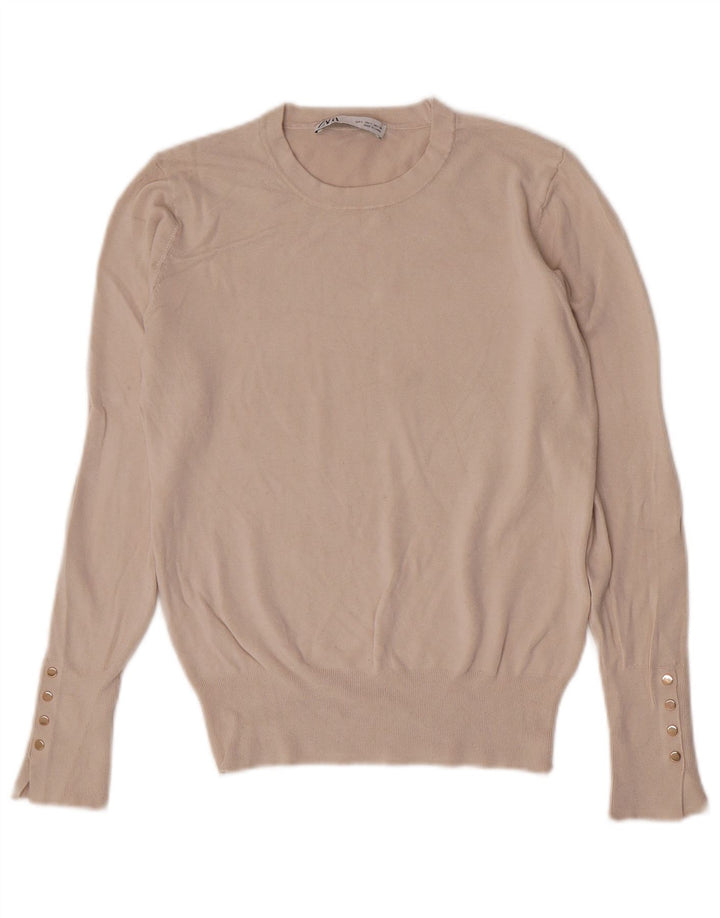 Pulover pentru damă Zara, cu gât turnut, UK 14, mare, bej