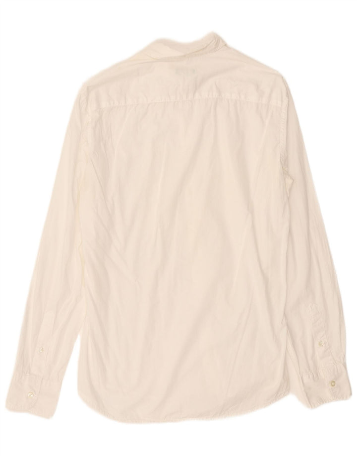 Cămașă Benetton pentru bărbați, bumbac alb mediu