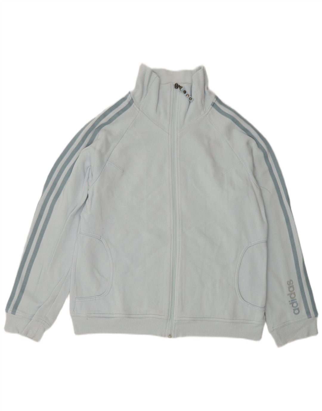 ADIDAS Womens Graphic Oversized Tracksuit Top Jacket UK 16 Large  Blue