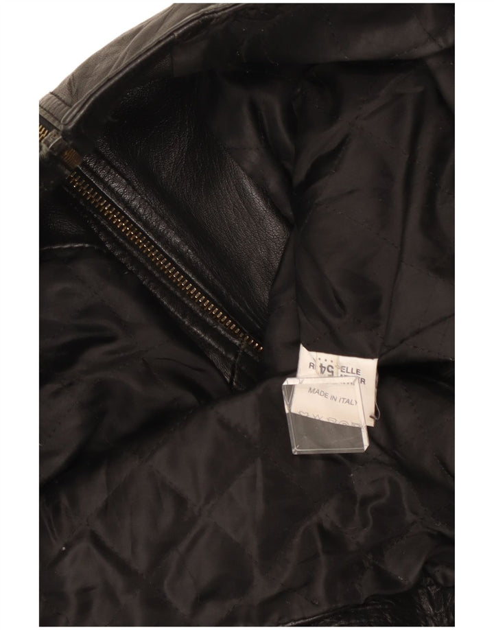 Jachetă vintage din piele pentru bărbați IT 54 XL din piele neagră