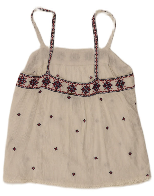 Top Cami Superdry pentru femei UK 10 Small White Fair Isle Viscose
