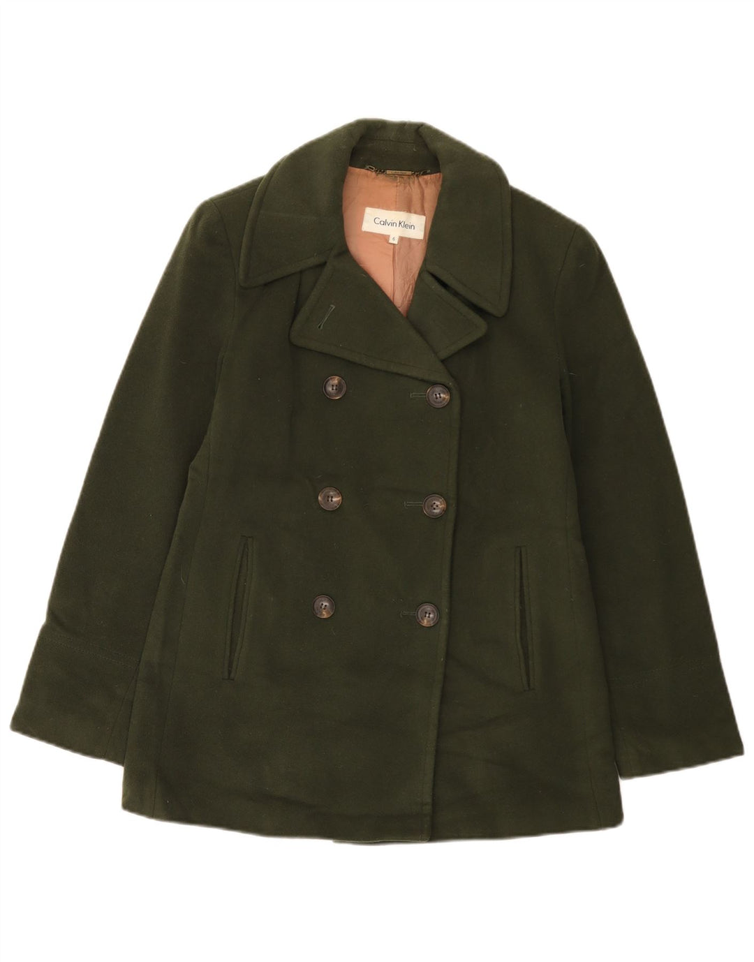 Palton pentru femei CALVIN KLEIN US 6 Medium Khaki Lână