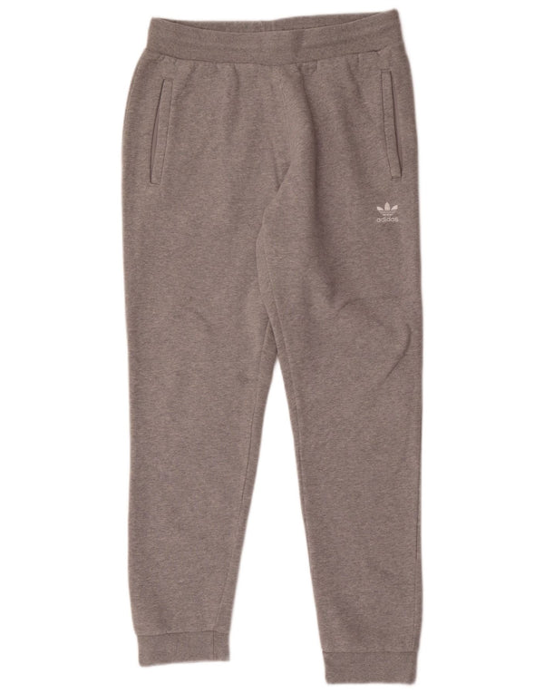 Pantaloni de trening pentru bărbați Adidas Pantaloni de jogging, bumbac cu pete gri mediu