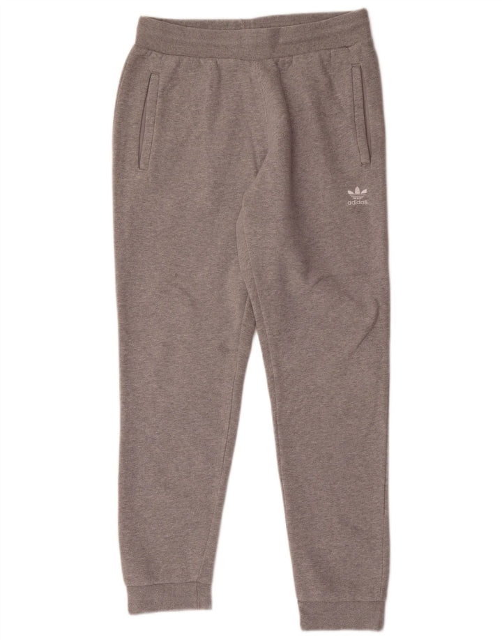 Pantaloni de trening pentru bărbați Adidas Pantaloni de jogging, bumbac cu pete gri mediu