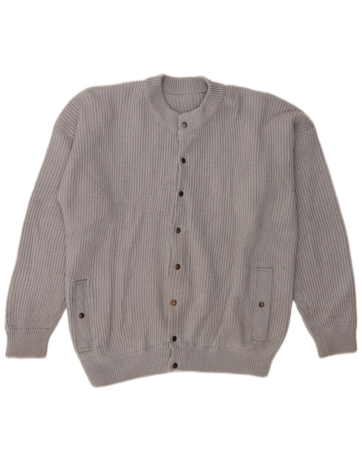 Cardigan vintage pentru bărbați, gri mediu retro