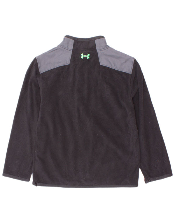Pulover din lână Under Armour pentru băieți, cu fermoar și gât, 4-5 ani, negru colorblock