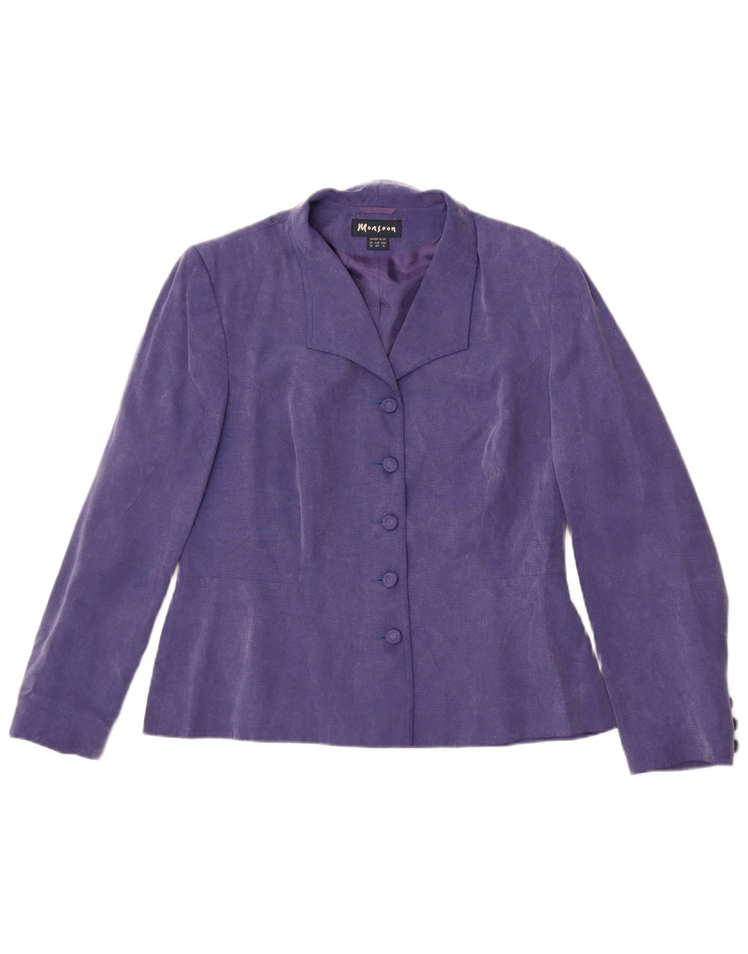 Sacou blazer pentru femei Monsoon cu 5 nasturi UK 16 mare violet cupro