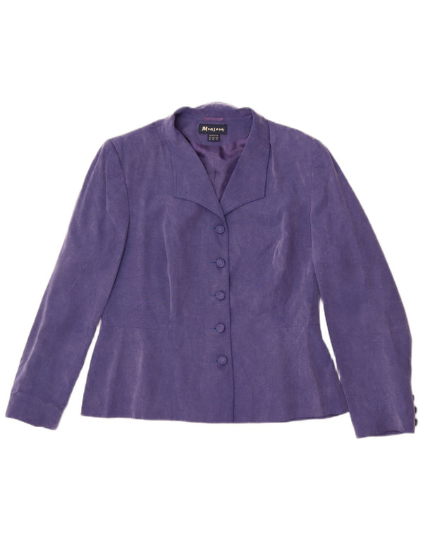 Monsoon Womens 5 Button Blazer Jacket UK 16 Large Purple Cupro