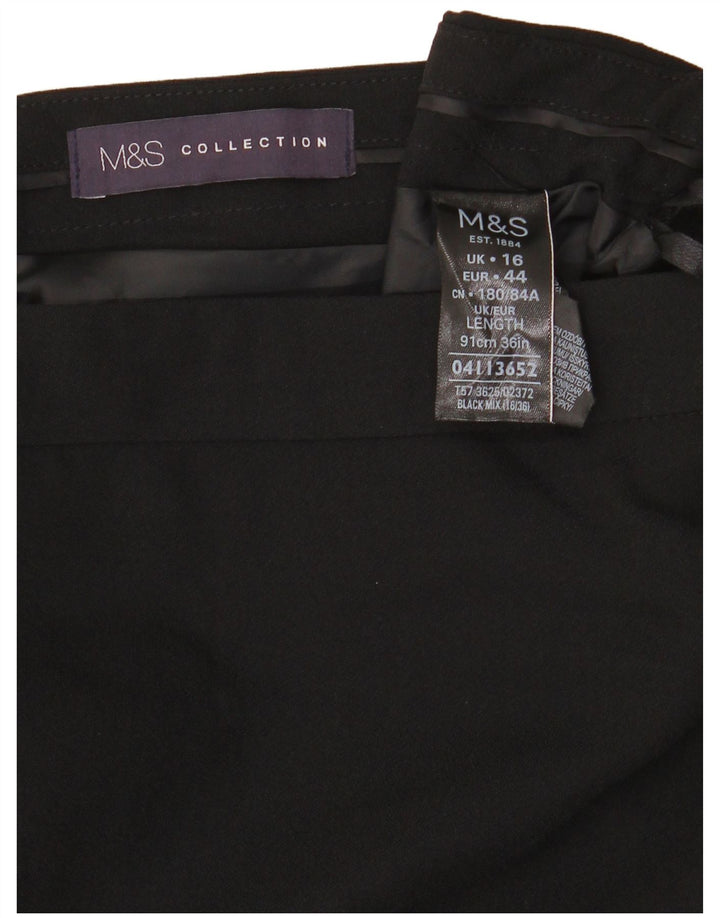 Fusta Maxi pentru femei Marks & Spencer UK 16 Large W34 Poliester negru