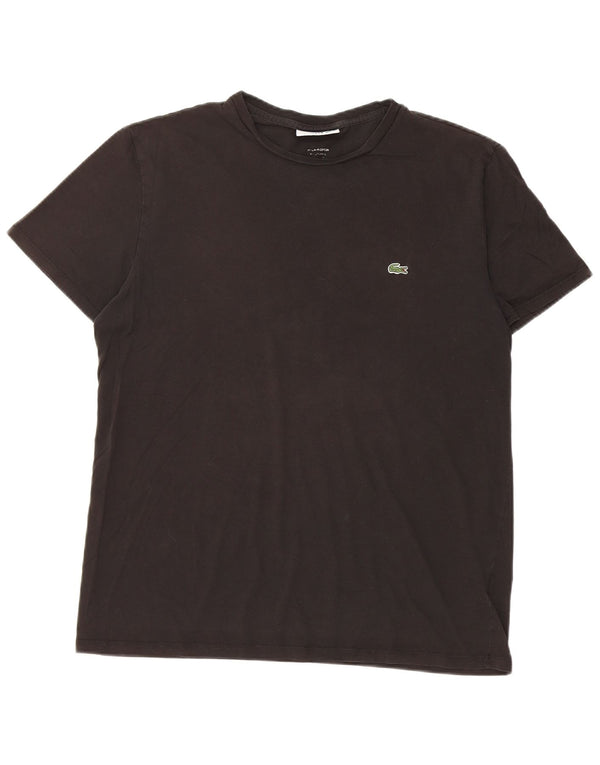 Lacoste Mens T-Shirt Top Medium Black Cotton