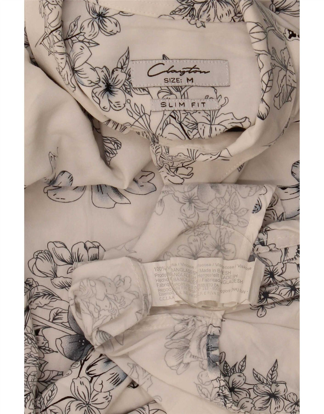 Cămașă Clayton Slim Fit pentru bărbați, viscoză, florală, albastră medie