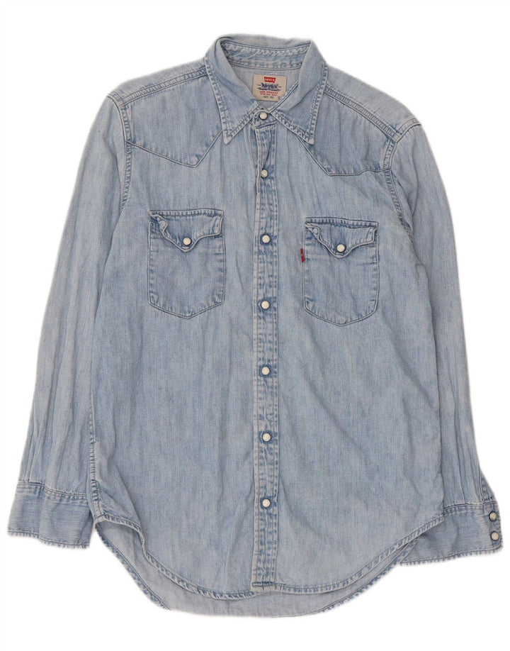 Cămașă de blugi pentru bărbați Levi's, bumbac albastru mic
