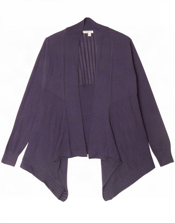 Fat Face Womens Asymmetric Open Cardigan Sweater UK 12 Medium Navy Blue
