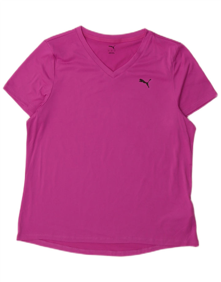 Tricou Puma Femei Top UK 16 Large Pink Poliester