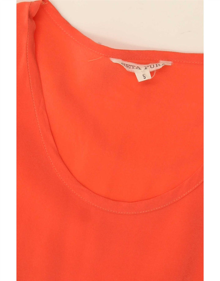 Bluză de damă Vintage Top UK 10 Small Orange Silk