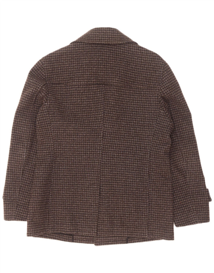Palton Vintage Bărbați IT 54 XL Lână Gri Houndstooth