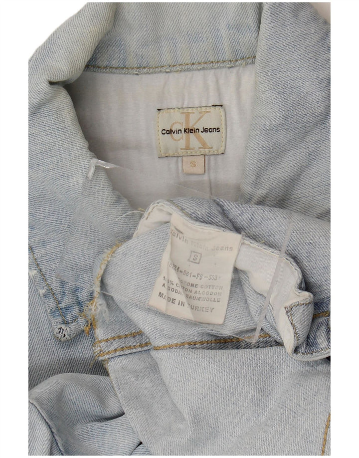 Jachetă de blugi pentru femei Calvin Klein Jeans UK 10 Bumbac albastru mic