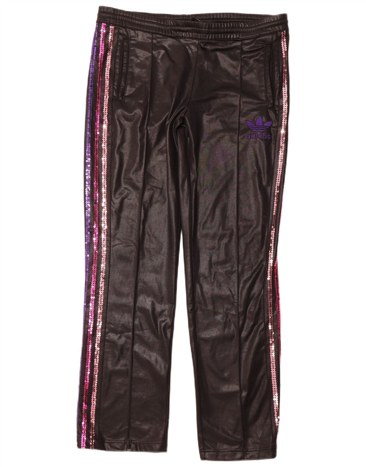 Pantaloni de trening ADIDAS pentru femei UK 18 XL poliester negru