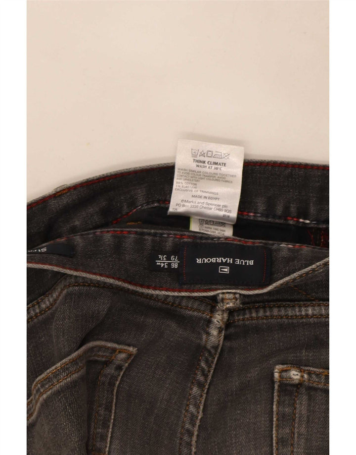 Blugi drepți pentru bărbați Marks & Spencer Blue Harbour W34 L29 bumbac gri