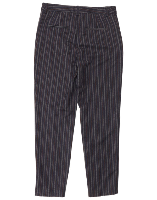 Pantaloni casual subțiri Benetton pentru femei UK 8 Mici W27 L30 bleumarin cu dungi