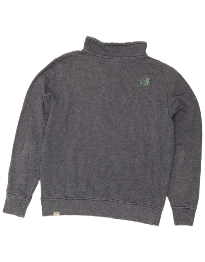 Hanorac pentru bărbați The North Face, cu fermoar, cu gât, bumbac, gri mediu