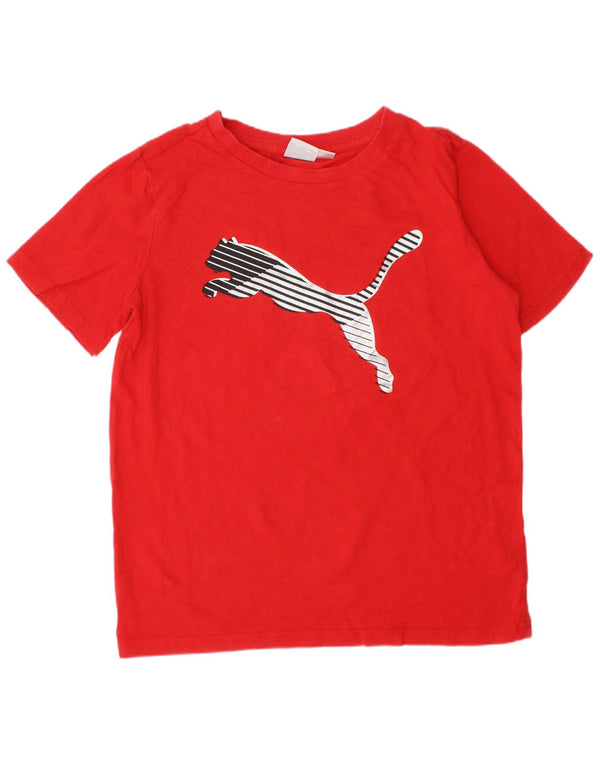 Tricou grafic Puma pentru băieți Top 7-8 ani mic bumbac roșu