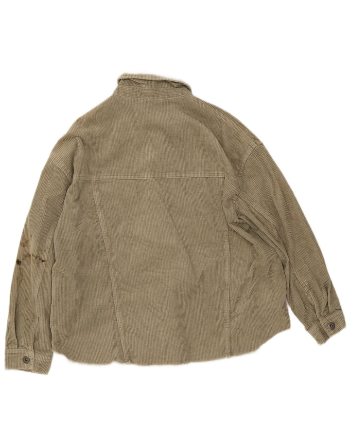 Jachetă din velur pentru femei Zara UK 14 Medium Khaki Bumbac