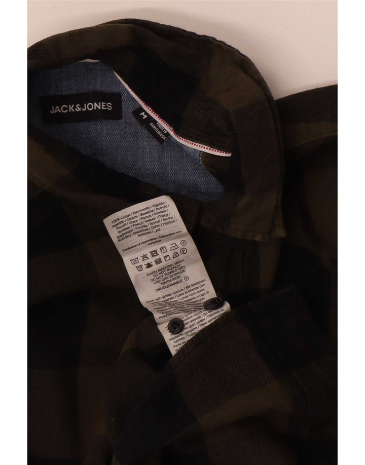 Cămașă de flanel Jack & Jones pentru bărbați, bumbac vichy kaki mediu