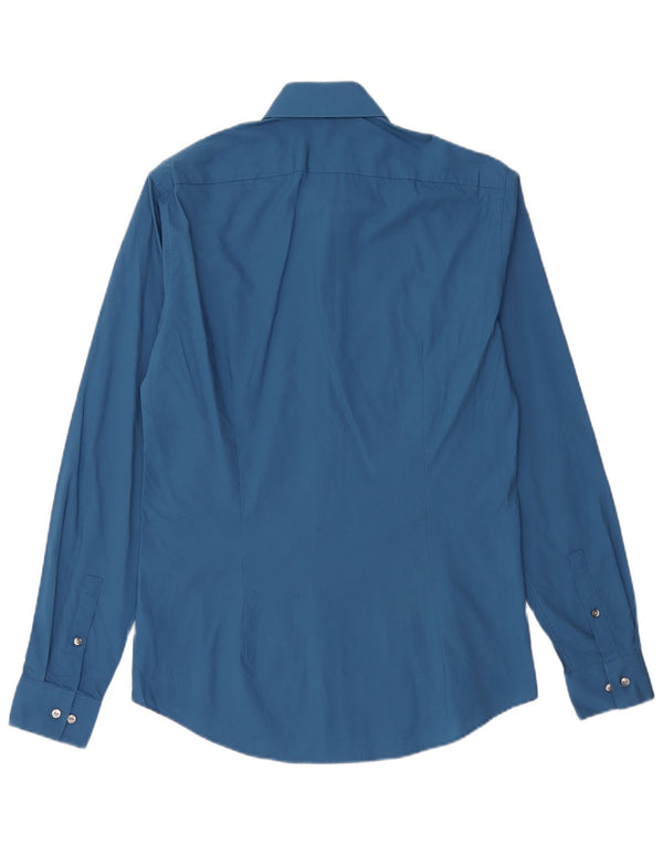 Cămașă pentru bărbați CALVIN KLEIN Slim Fit Mărimea 38 15 Bumbac albastru mediu