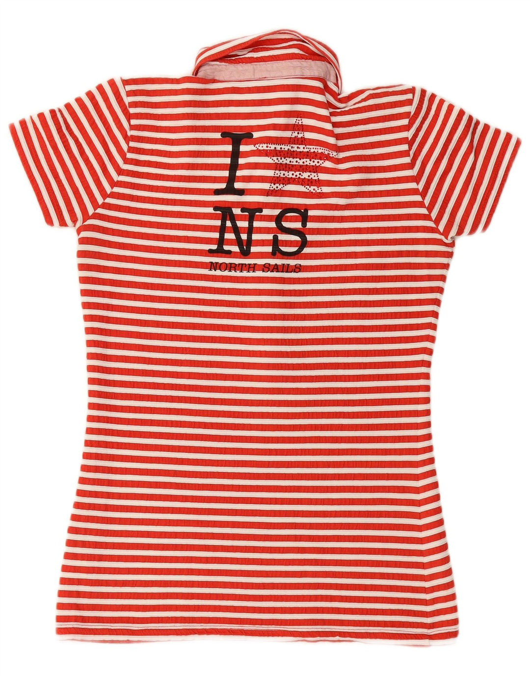 NORTH SAILS Tricou polo cu grafic pentru femei UK 10 Small Red Dunge