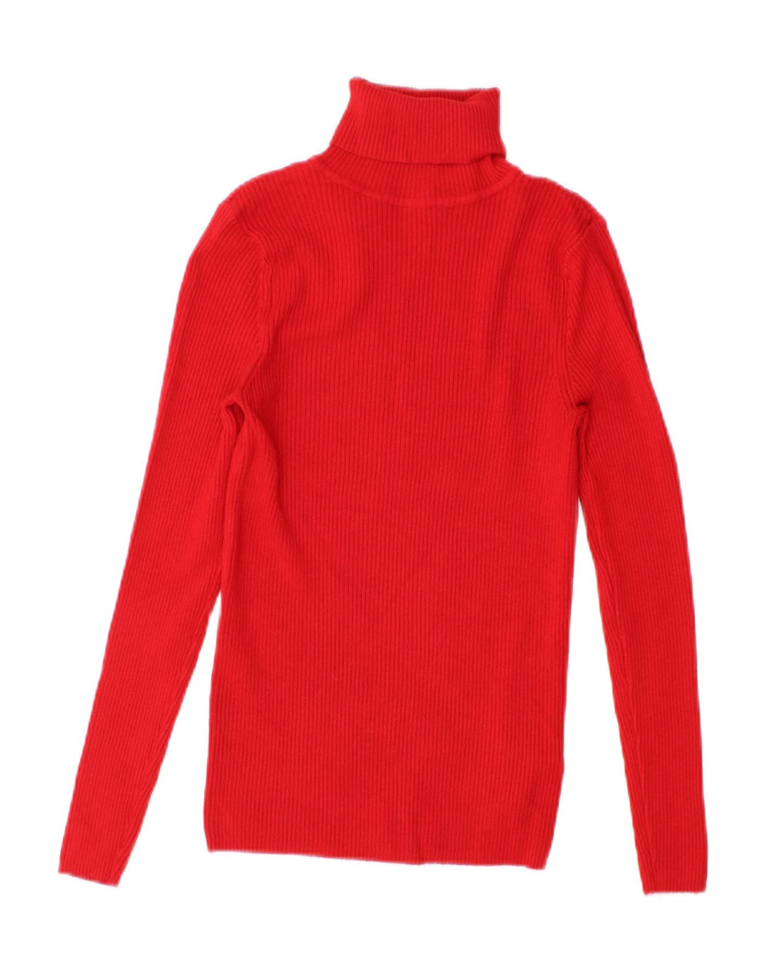 Marks & Spencer pentru femei cu gât rulat Top cu mânecă lungă UK 10 Small Red Viscose
