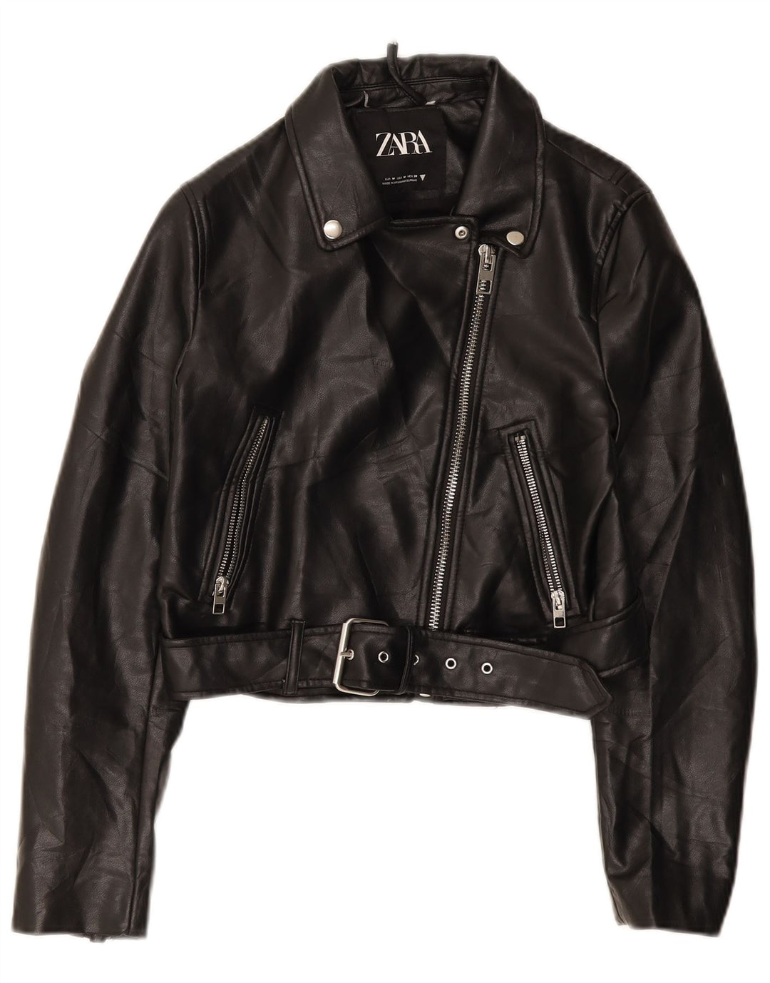Jachetă motociclist pentru femei Zara UK 12 Medium Negru