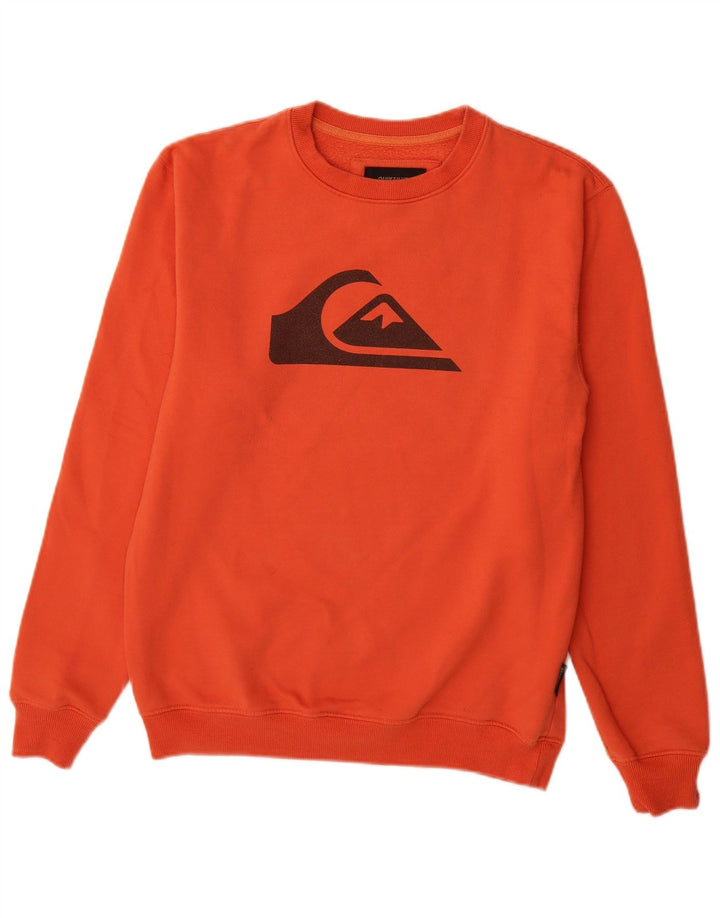 Pulover cu grafică Quiksilver pentru bărbați, poliester portocaliu mic