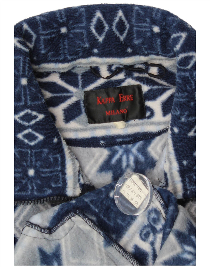 Jachetă fleece pentru bărbați Kappa UK 40, lână mare albastră Fair Isle