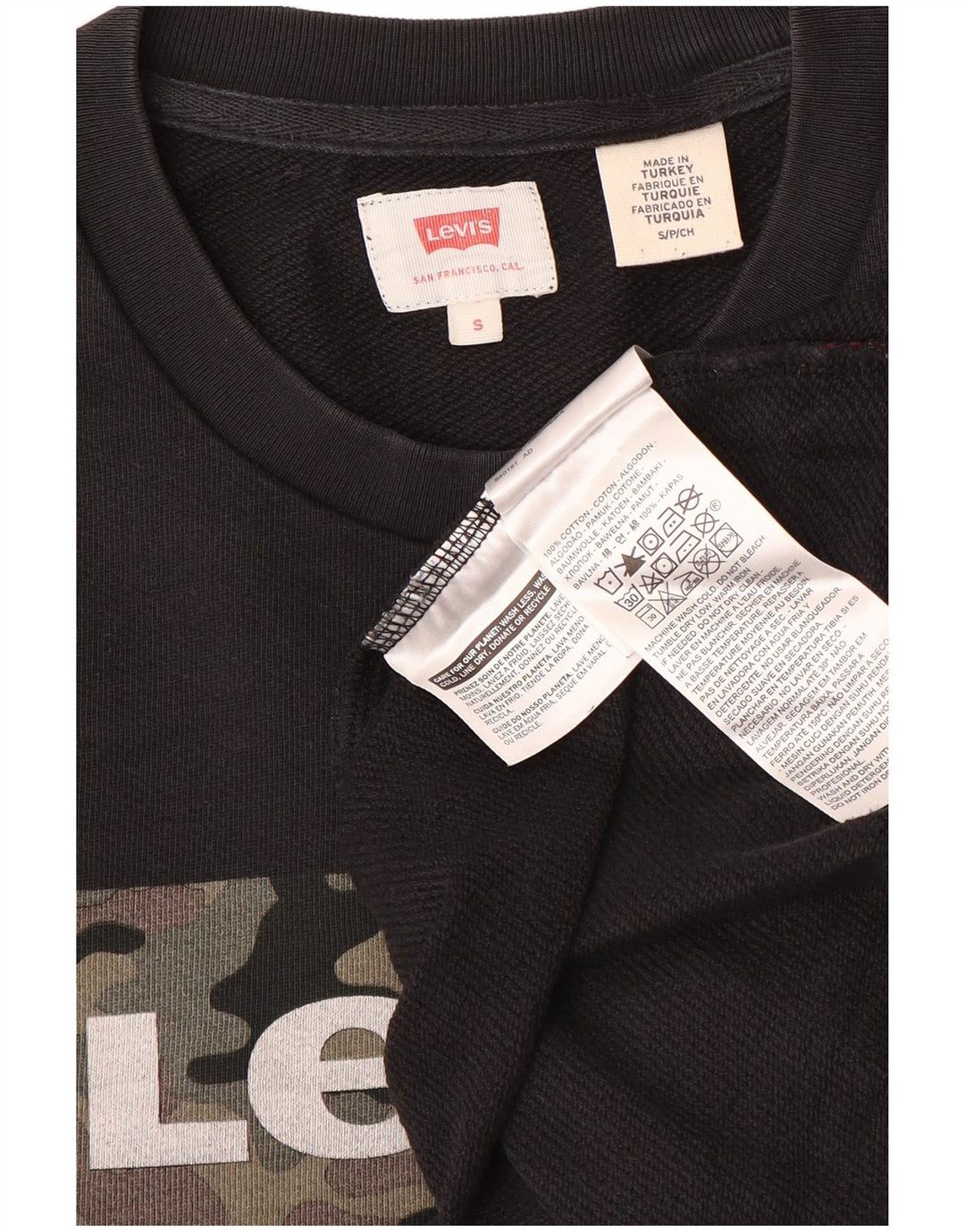 Levi's Pulover grafic pentru bărbați, bumbac mic, negru