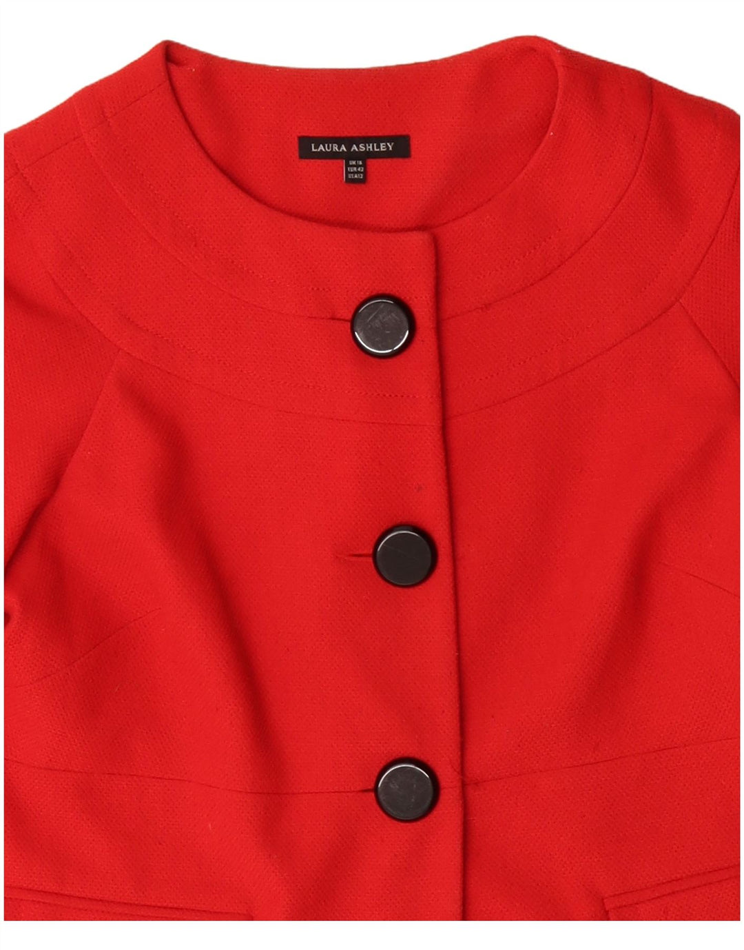 Jachetă blazer pentru femei Laura Ashley, cu 3 nasturi, UK 16, poliester roșu mare