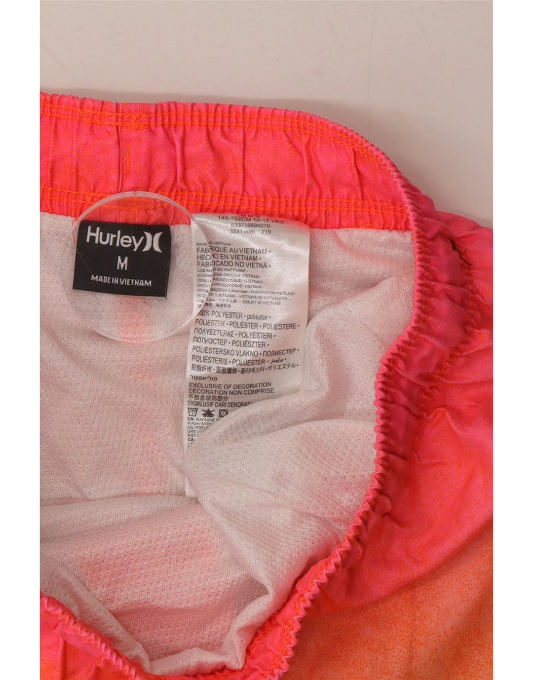 HURLEY Womens Graphic Sport Shorts UK 12 Medium Multicoloured Tie Dye Vintage Hurley and Second-Hand Hurley from Messina Hembry 