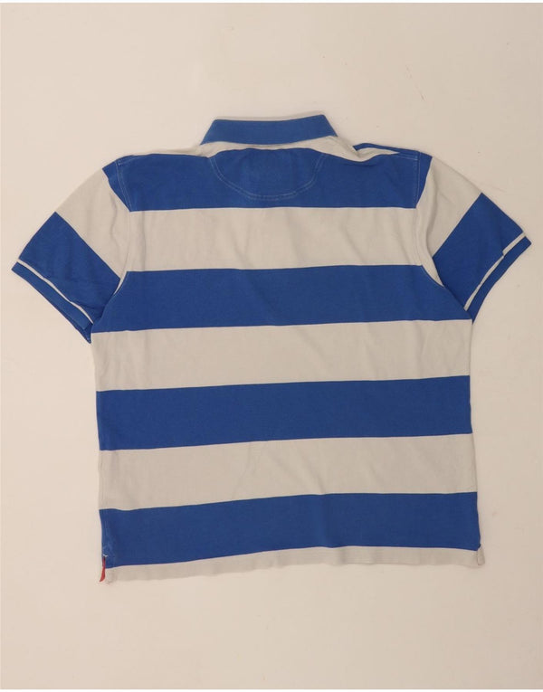 Tricou polo pentru bărbați Hackett, 2XL, cu dungi albastre, bumbac