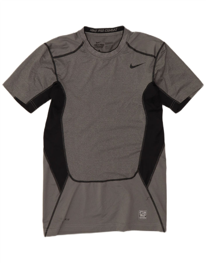 Tricou grafic Nike Dri Fit pentru bărbați Top mare, gri, bloc de culoare