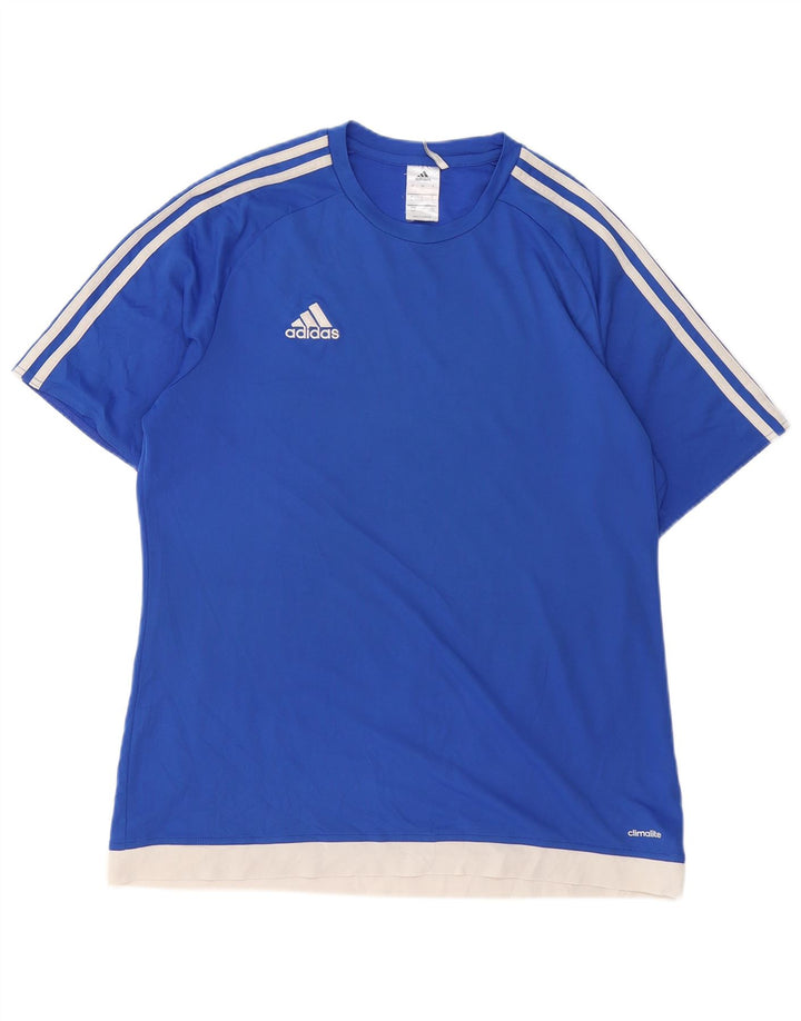 Tricou ADIDAS Climalite pentru bărbați Top mare, albastru, poliester color bloc