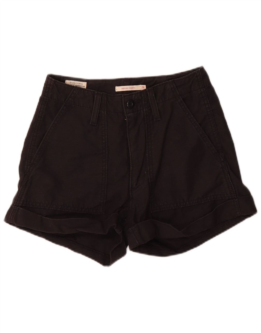 Pantaloni scurti Levi's Ribcage Chino W26 Small, bumbac negru